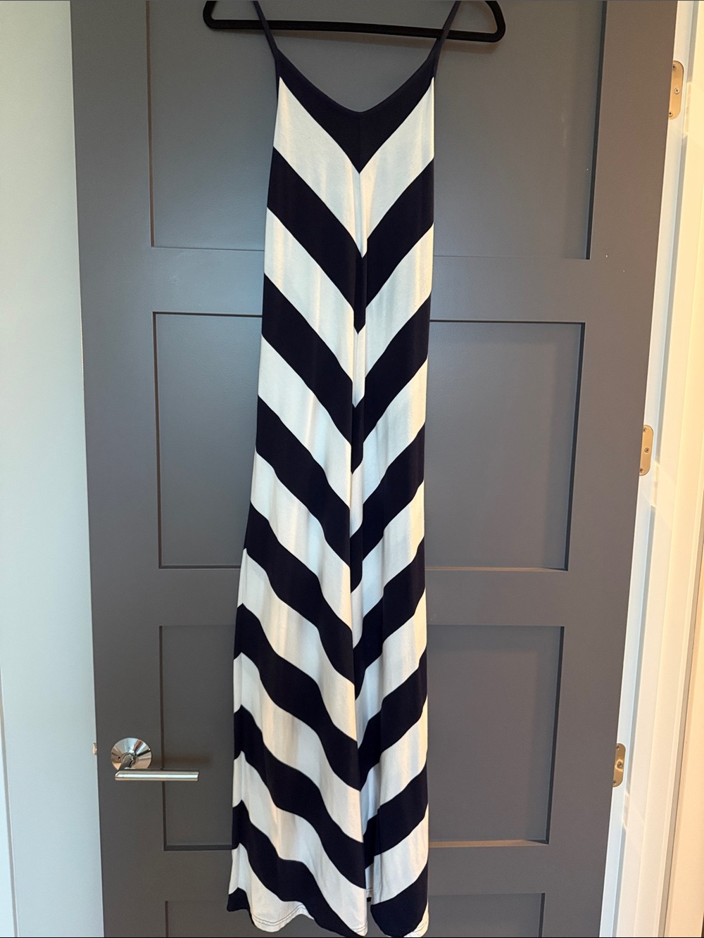 GAP Navy and White Chevron Maxi Dress